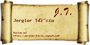 Jergler Tácia névjegykártya